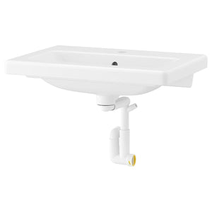 Ikea TVÄLLEN - Wash-basin with water trap, white, 64x43 cm