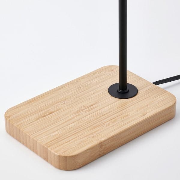 Ikea TVÄRHAND Table lamp - black/bamboo ,