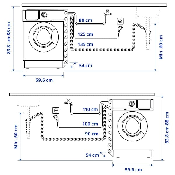 TVÄTTAD Integrated washer/dryer - white , - best price from Maltashopper.com 60494065