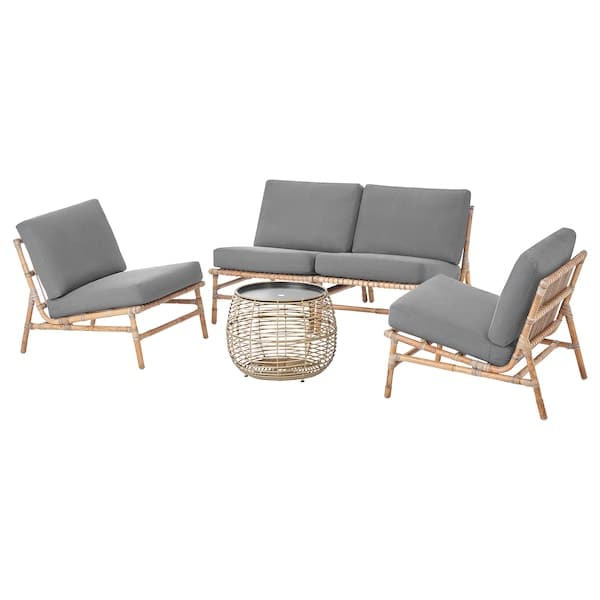 TVARÖ / FRÖSÖN - 4-seater garden set, dark grey , - best price from Maltashopper.com 09489270