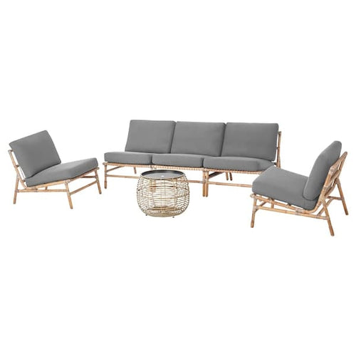 TVARÖ / FRÖSÖN - Garden furniture set, 5 places, dark grey ,