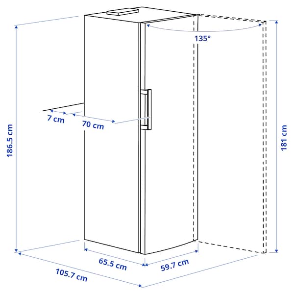 TYNNERÅS - Freezer, IKEA 500 freestanding/inox, , - best price from Maltashopper.com 00568078