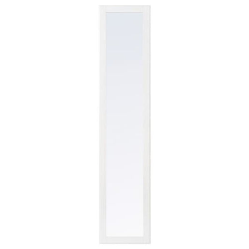 TYSSEDAL - Door with hinges, white/mirror glass, 50x229 cm