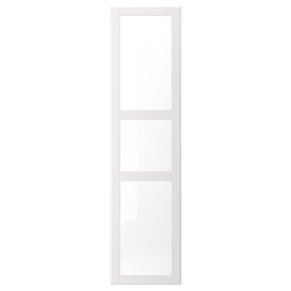 TYSSEDAL - Door with hinges, white/glass, 50x195 cm - best price from Maltashopper.com 69171947