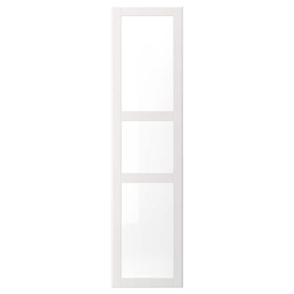 Ikea TYSSEDAL - Door with hinges, white/glass, 50x195 cm