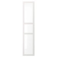 TYSSEDAL - Door with hinges, white/glass, 50x229 cm - best price from Maltashopper.com 29171949