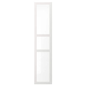 TYSSEDAL - Door with hinges, white/glass, 50x229 cm - best price from Maltashopper.com 29171949
