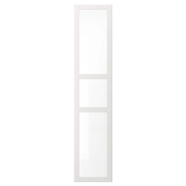 TYSSEDAL - Door with hinges, white/glass, 50x229 cm - best price from Maltashopper.com 29171949