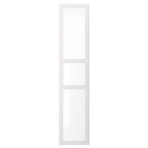 TYSSEDAL - Door with hinges, white/glass, 50x229 cm