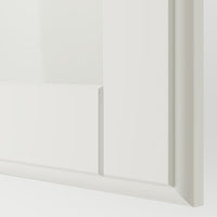TYSSEDAL - Door with hinges, white/glass, 50x229 cm - best price from Maltashopper.com 29171949