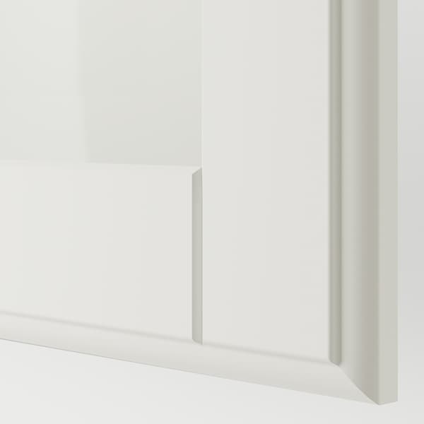TYSSEDAL - Door with hinges, white/glass, 50x195 cm - best price from Maltashopper.com 69171947