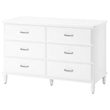 TYSSEDAL chest of 6 drawers, white, 127x81 cm