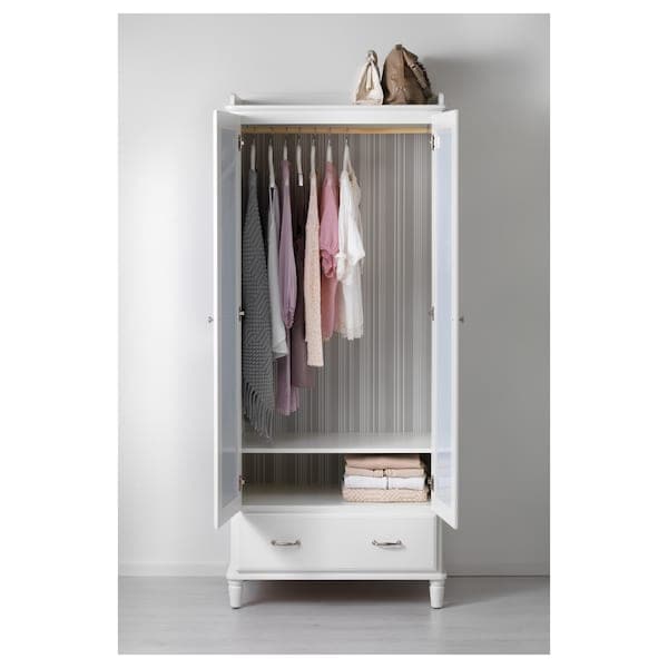 Ikea TYSSEDAL - Wardrobe, white/mirror glass, 88x58x208 cm