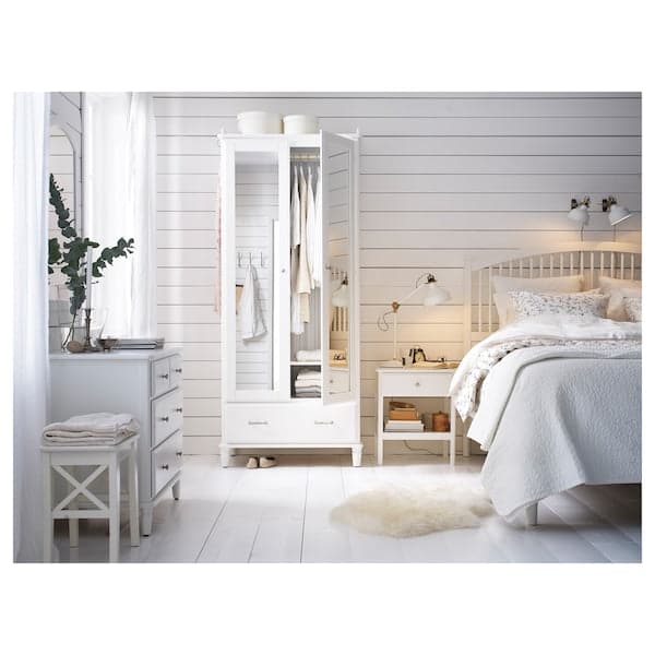 TYSSEDAL - Wardrobe, white/mirror glass, 88x58x208 cm - best price from Maltashopper.com 00298128
