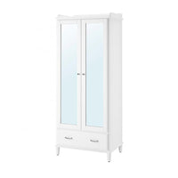 TYSSEDAL wardrobe, white/mirror glass, 88x58x208 cm