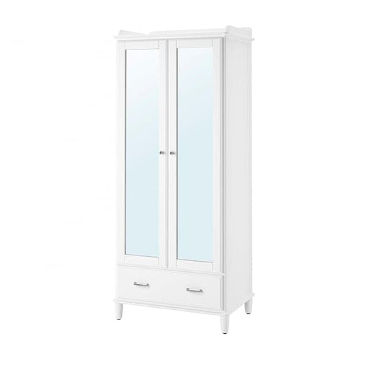 Ikea TYSSEDAL - Wardrobe, white/mirror glass, 88x58x208 cm