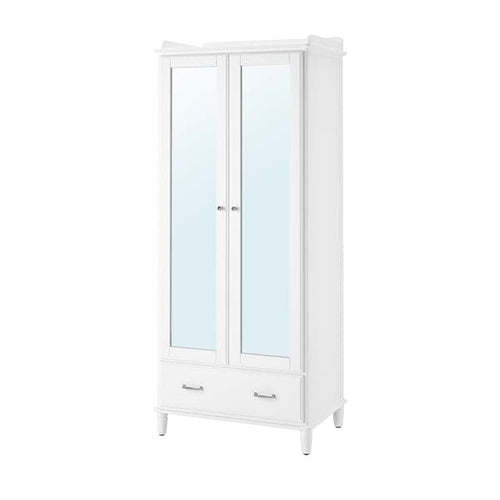 TYSSEDAL wardrobe, white/mirror glass, 88x58x208 cm