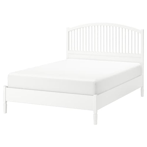 TYSSEDAL Bed frame, white/Lindbåden, 140x200 cm