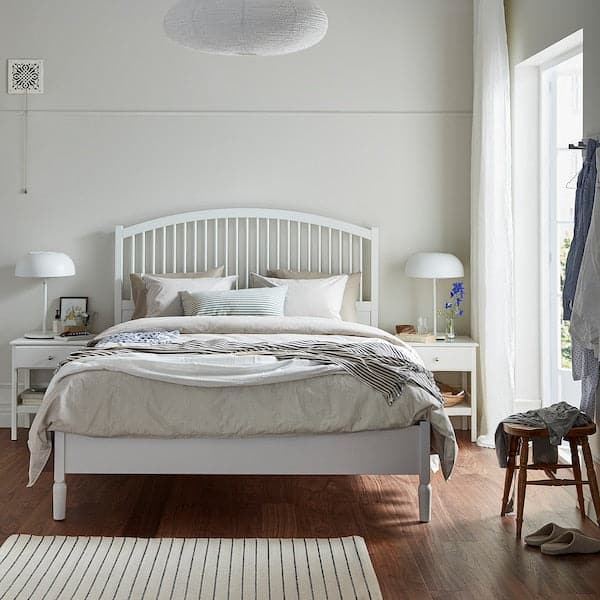 TYSSEDAL Bed frame, white/Lindbåden, 140x200 cm - best price from Maltashopper.com 79495060