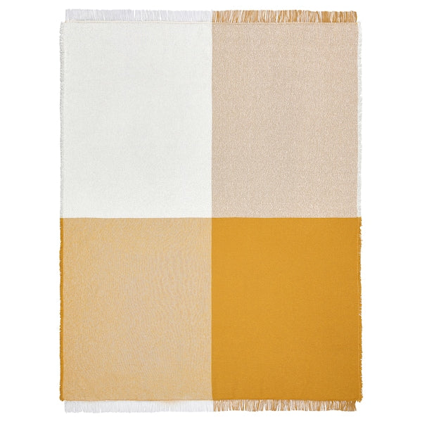 UGGLEFLY - Throw, dark yellow/off-white, 130x170 cm - best price from Maltashopper.com 80571500