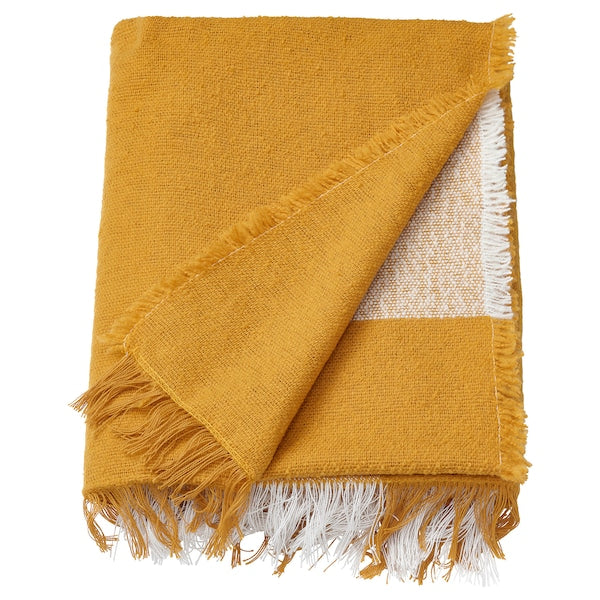 UGGLEFLY - Throw, dark yellow/off-white, 130x170 cm - best price from Maltashopper.com 80571500