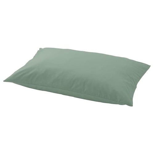 ULLVIDE pillowcase, grey/green, 50x80 cm