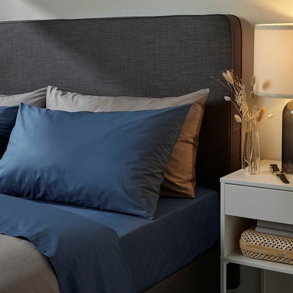ULLVIDE Sheet - dark blue 150x260 cm - Premium Bedding from Ikea - Just €25.99! Shop now at Maltashopper.com