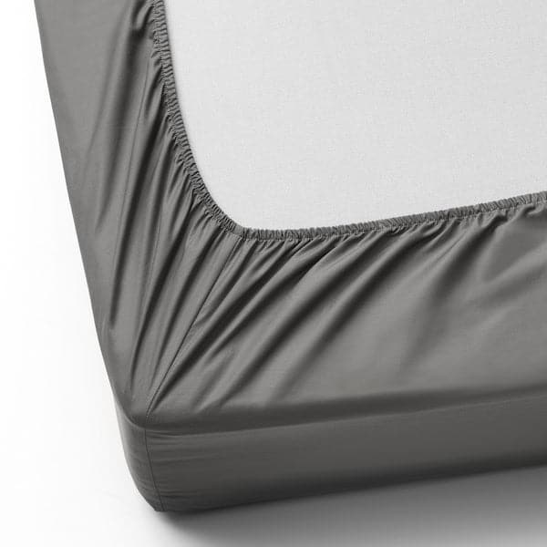 ULLVIDE Sheet with corners - gray 140x200 cm , 140x200 cm - best price from Maltashopper.com 80342721