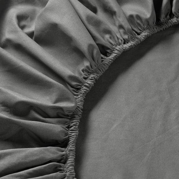 ULLVIDE Sheet with corners - grey 90x200 cm , 90x200 cm - best price from Maltashopper.com 70342774
