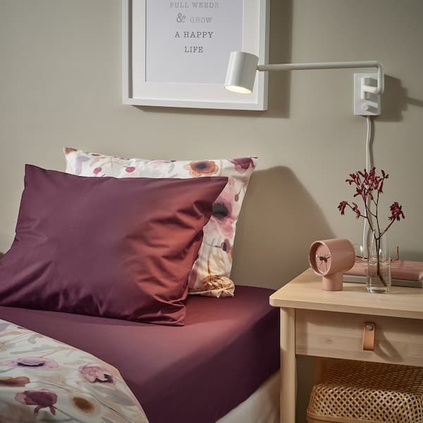 ULLVIDE - Sheet with corners, deep red, , 180x200 cm - best price from Maltashopper.com 10558088
