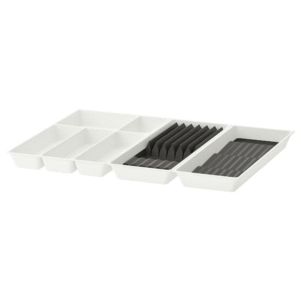 UPPDATERA - Cutlery tray/2 trays w spice rack, white/anthracite, 72x50 cm