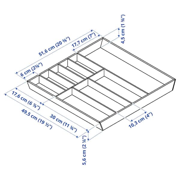 Ikea UPPDATERA - Cutlery tray, light bamboo, 52x50 cm