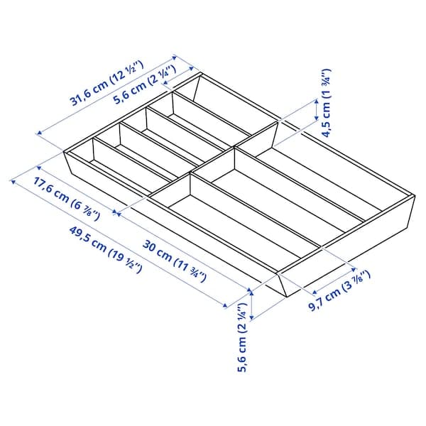 Ikea UPPDATERA - Cutlery tray, light bamboo, 32x50 cm