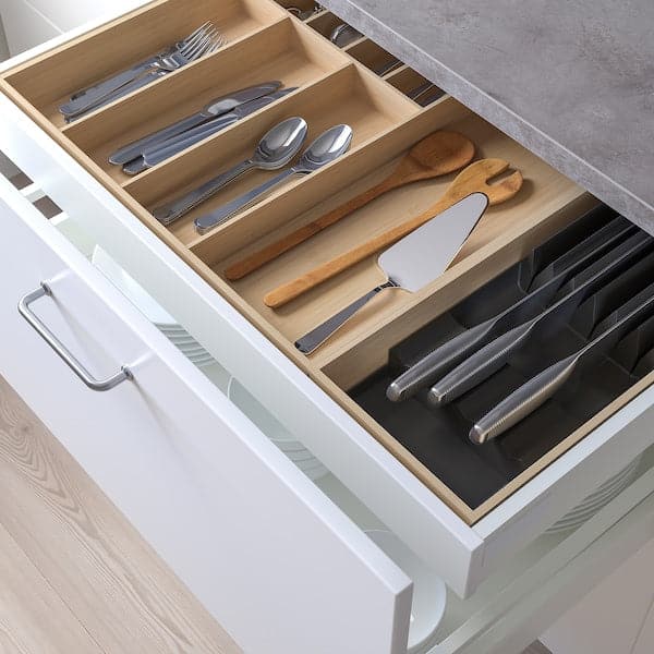 Ikea UPPDATERA - Cutlery tray/tray with knife rack, light bamboo, 72x50 cm