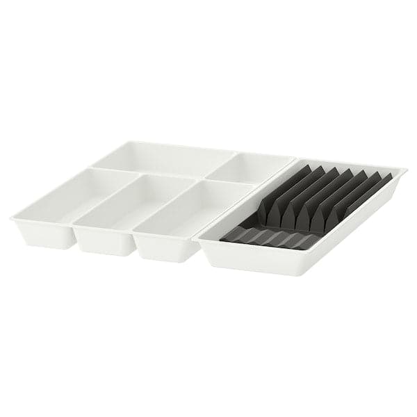 UPPDATERA - Cutlery tray/tray with knife rack, white/anthracite, 52x50 cm - best price from Maltashopper.com 09500890