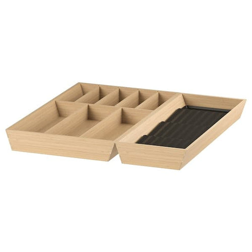 UPPDATERA - Cutlery tray/tray with spice rack, light bamboo, 52x50 cm
