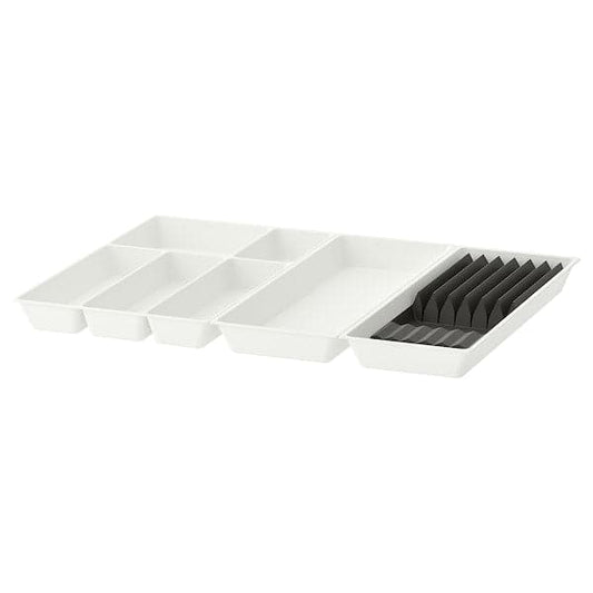 Ikea UPPDATERA - Cutlery+utsl trays/tray w knife rck, white/anthracite, 72x50 cm