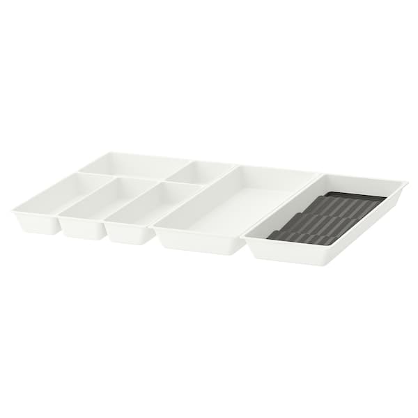 Ikea UPPDATERA - Cutlery+utsl trays/tray w spice rck, white/anthracite, 72x50 cm