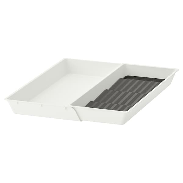 UPPDATERA - Tray w spice rack/adj add-on tray, white/anthracite, 40x50 cm - best price from Maltashopper.com 29500785