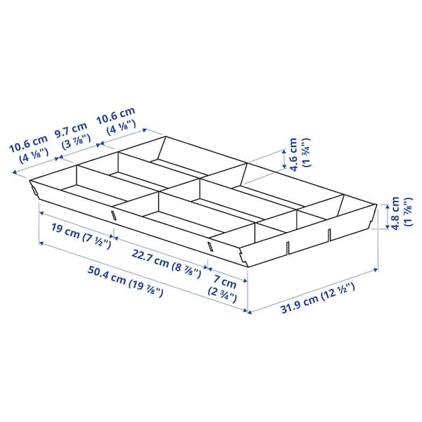 Ikea UPPDATERA - Adjustable organiser for drawer, grey, 40 cm