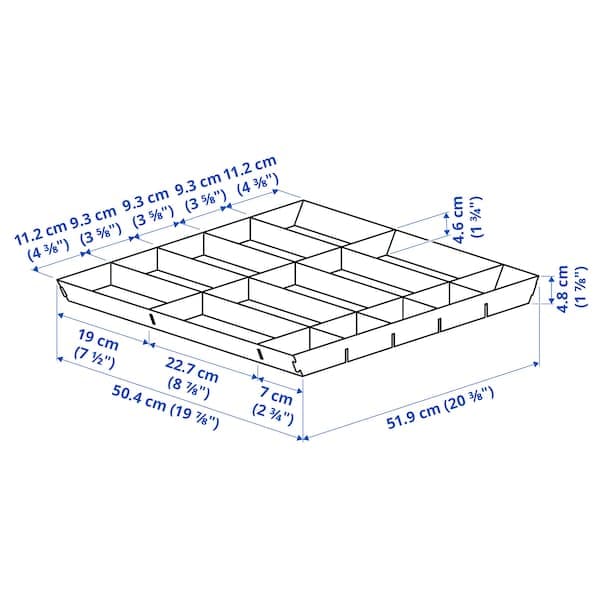 Ikea UPPDATERA - Adjustable organiser for drawer, grey, 60 cm