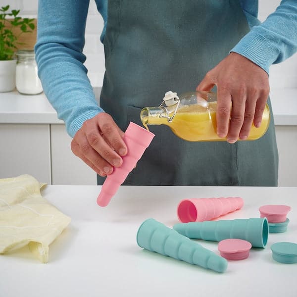 Ikea UPPFYLLD - Ice lolly maker, pop-up turquoise/pink, 16 cm