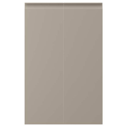 Ikea UPPLÖV - 2-p door f corner base cabinet set, right-hand/matt dark beige, 25x80 cm