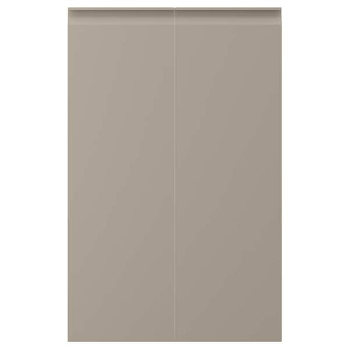 UPPLÖV - 2-p door f corner base cabinet set, right-hand/matt dark beige, 25x80 cm