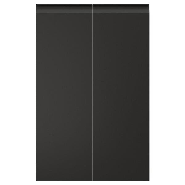 UPPLÖV - 2-p door f corner base cabinet set, left-hand/matt anthracite, 25x80 cm