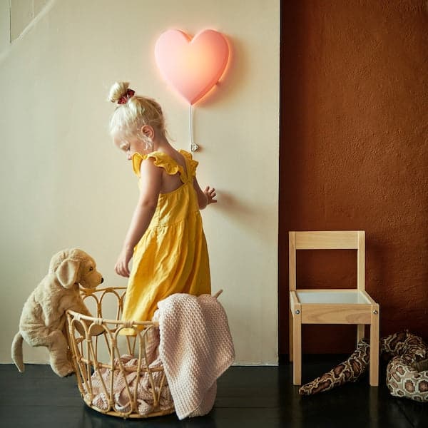 Ikea UPPLYST LED wall lamp - pink heart
