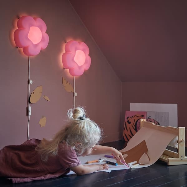Ikea UPPLYST LED wall lamp - lilac flower ,