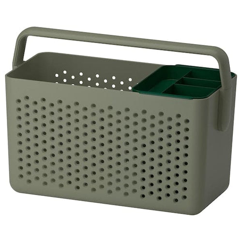UPPRÄMEN - Storage basket, grey-green, 35x17x25 cm