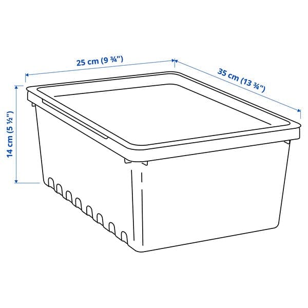 Ikea UPPSNOFSAD - Storage box with lid, black, 35x25x14 cm/9 l