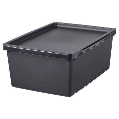 UPPSNOFSAD - Storage box with lid, black, 35x25x14 cm/9 l